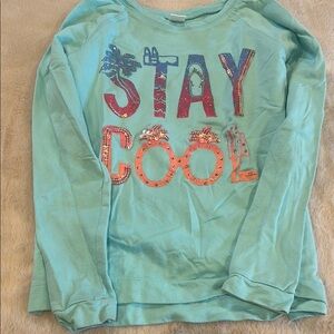 Kids Aqua 'Stay Cool' Long Sleeve Shirt 10-12